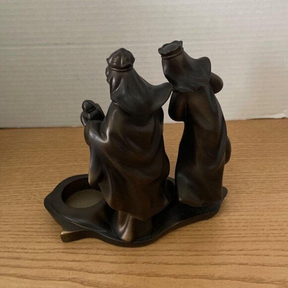 Partylite Holy Night Three Kings Tealight Votive Holder Bronze Nativity Wisemen - Picture 3 of 9